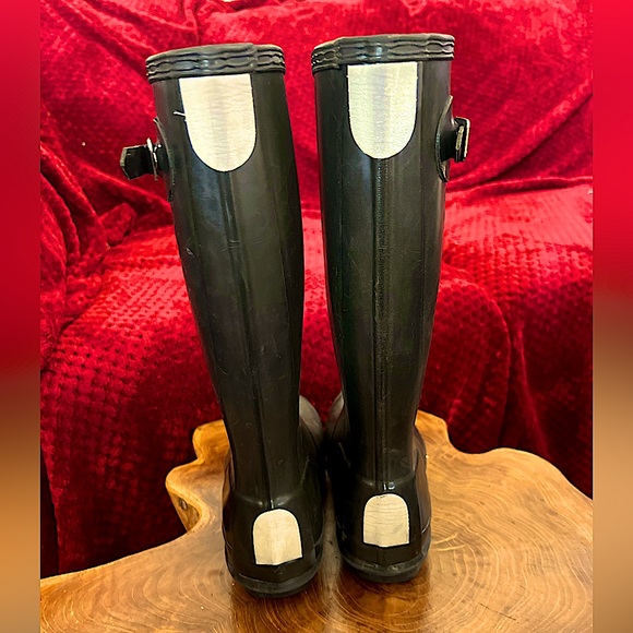 Black Vintage Wellies Hunter Rain Boots - Picture 11 of 15